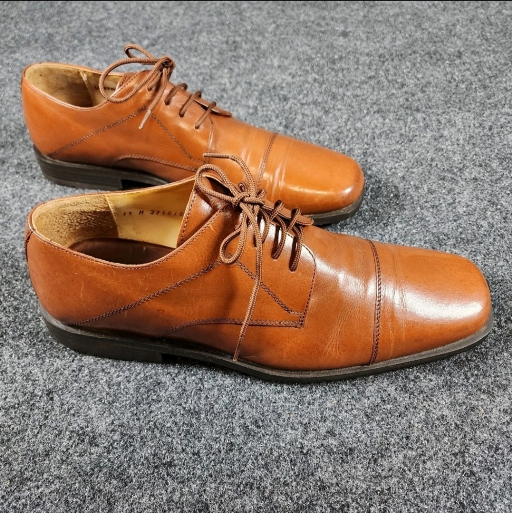 Adolfo Oxford Derbys Lace Up Men's 11  Shoes Brown Heel‎ & Toe Guards On Sole